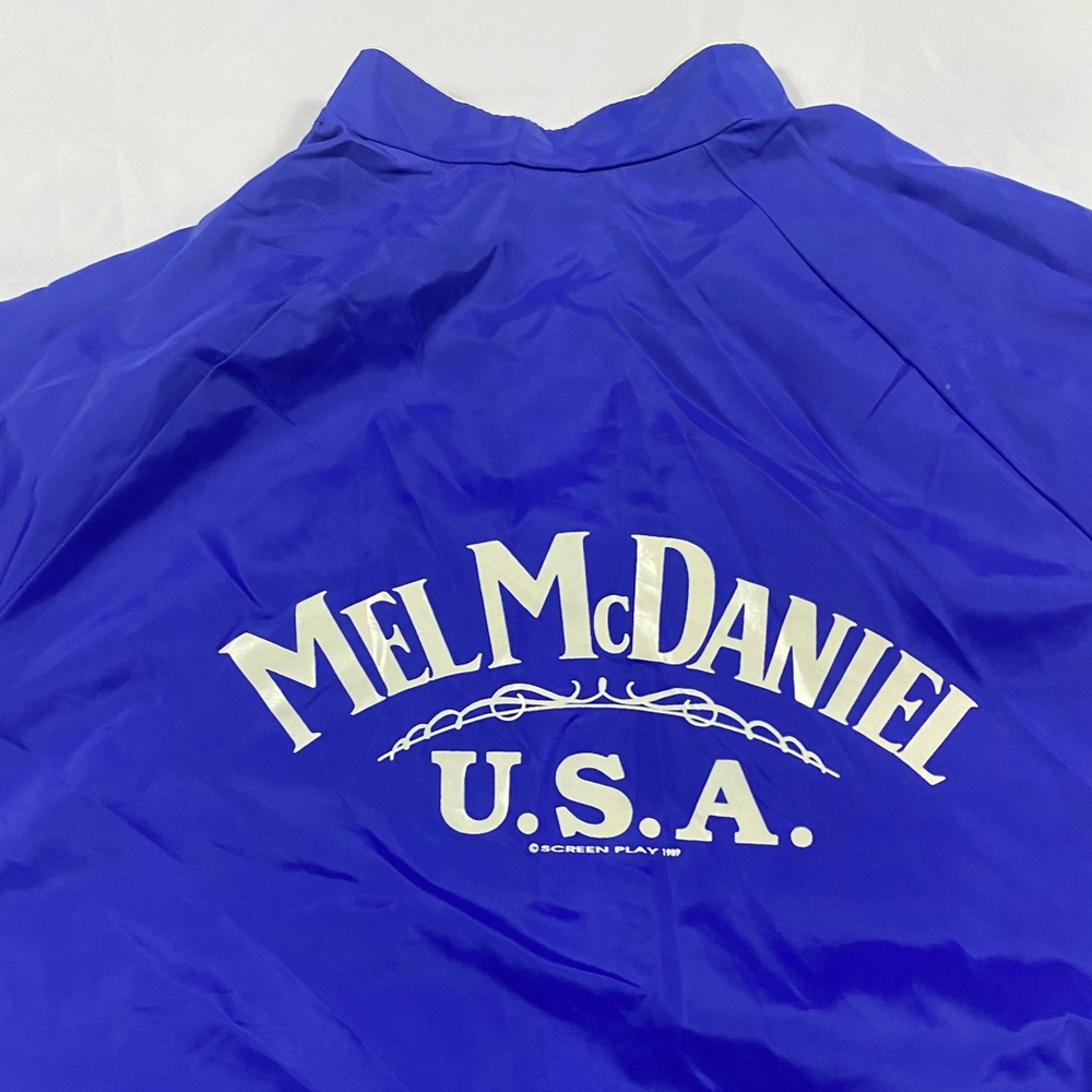 Vintage 1989 Mel McDaniel XL Lightweight Tour Jacket Country Concert Blues Music